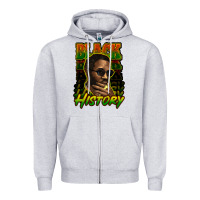 Heather Grey Black history afro man Zipper Hoodie - HowdyJamesFarm