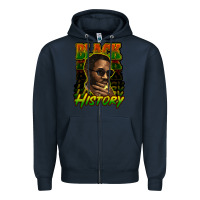 Navy Black history afro man Zipper Hoodie - HowdyJamesFarm