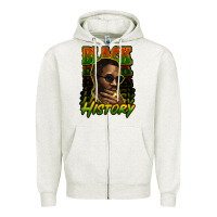 Oatmeal Heather Black history afro man Zipper Hoodie - HowdyJamesFarm