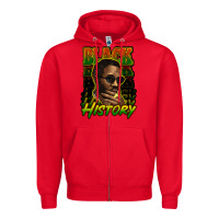 Red Black history afro man Zipper Hoodie - HowdyJamesFarm