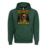 Sports Green Black history afro man Zipper Hoodie - HowdyJamesFarm