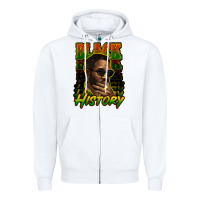 White Black history afro man Zipper Hoodie - HowdyJamesFarm