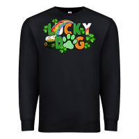 Black lucky dog St. Patricks Day Premium Sweatshirt - FaDigitalArtStudio
