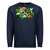 Navy lucky dog St. Patricks Day Premium Sweatshirt - FaDigitalArtStudio