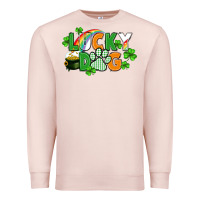 Pale Pink lucky dog St. Patricks Day Premium Sweatshirt - FaDigitalArtStudio