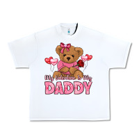 White my valentine is my daddy Urban Heavy Tee - LillyAllenDesigns