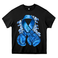 Black blueribbon with boxing gloves Heavy Core Tee - NancyCooperArtShop