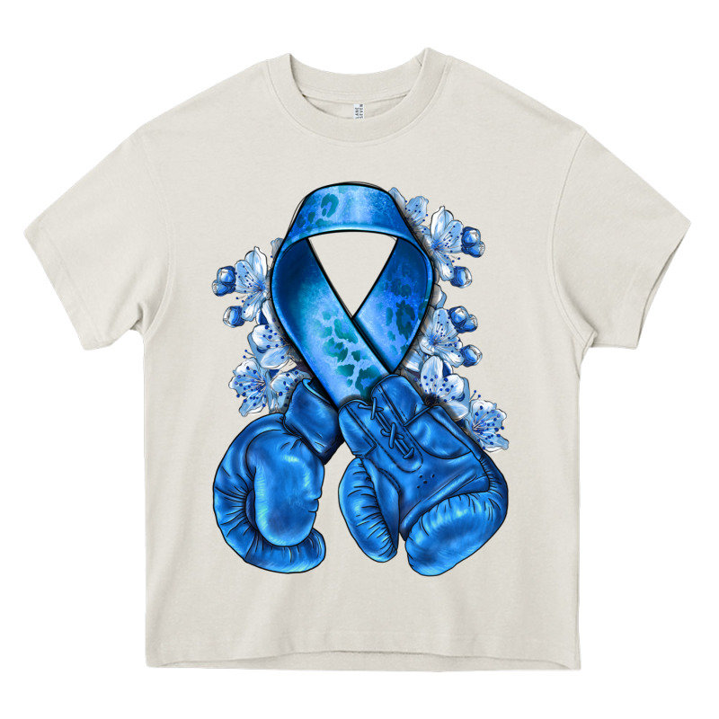 Blueribbon With Boxing Gloves Heavy Core Tee by NancyCooperArtShop | Teevron