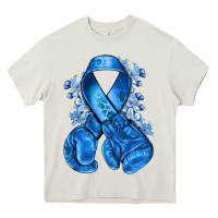 Cream blueribbon with boxing gloves Heavy Core Tee - NancyCooperArtShop