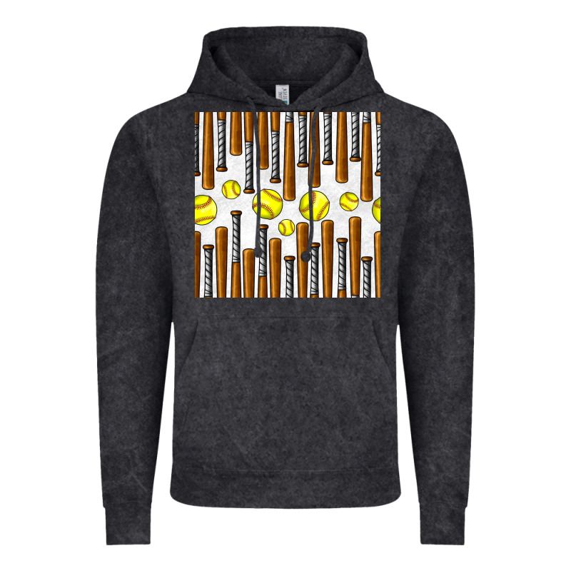 Softball Bat Seamless Pattern Vintage Hoodie by BundleAndBundleShop | Teevron