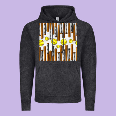 Softball Bat Seamless Pattern Vintage Hoodie Designed By Bundleandbundleshop