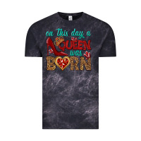 Cloud Black on this day a queen was born Vintage Tee - BundleAndBundleShop