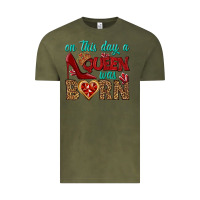 Vintage Olive on this day a queen was born Vintage Tee - BundleAndBundleShop