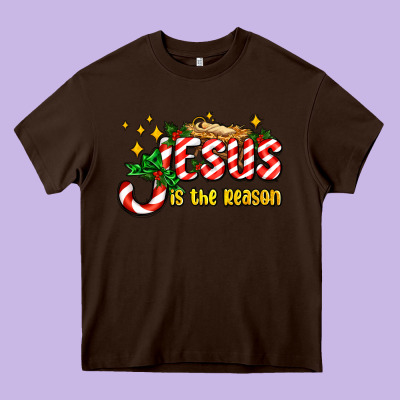 Jesus Is The Reason With Christmas Candy Ado Heavy Core Tee Designed By Adodesignshop
