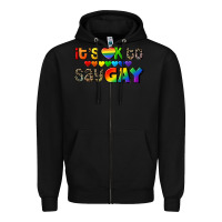 Black It's okay to say Gay pride Zipper Hoodie - CowGirlArtShop