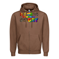 Chestnut It's okay to say Gay pride Zipper Hoodie - CowGirlArtShop