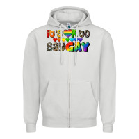 Dove Grey It's okay to say Gay pride Zipper Hoodie - CowGirlArtShop