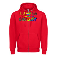 Red It's okay to say Gay pride Zipper Hoodie - CowGirlArtShop