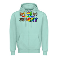 Seafoam It's okay to say Gay pride Zipper Hoodie - CowGirlArtShop