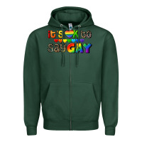 Sports Green It's okay to say Gay pride Zipper Hoodie - CowGirlArtShop