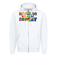 White It's okay to say Gay pride Zipper Hoodie - CowGirlArtShop