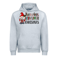 Heather Grey just a girk who loves christmas Urban Hoodie - CowhideDigitalArt