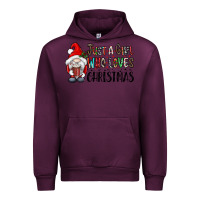 Mauve Wine just a girk who loves christmas Urban Hoodie - CowhideDigitalArt