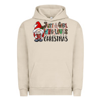 Pigment French Oak just a girk who loves christmas Urban Hoodie - CowhideDigitalArt