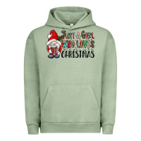 Pigment Oil Green just a girk who loves christmas Urban Hoodie - CowhideDigitalArt