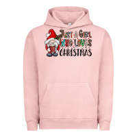 Pigment Salmon just a girk who loves christmas Urban Hoodie - CowhideDigitalArt