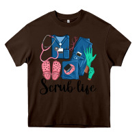 Chocolate Brown Scrub Life Nurse Heavy Core Tee - LillyAllenDesigns