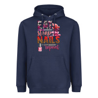 Navy eat sleep nails repeat bbs Heavyweight Hoodie - BundleAndBundleShop