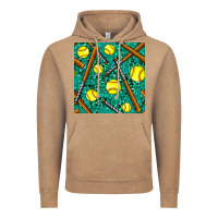 Vintage Coffee softball bat with leopard and glitter seamless pattern Vintage Hoodie - BundleAndBundleShop