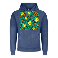 Vintage Denim softball bat with leopard and glitter seamless pattern Vintage Hoodie - BundleAndBundleShop