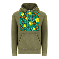 Vintage Olive softball bat with leopard and glitter seamless pattern Vintage Hoodie - BundleAndBundleShop