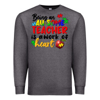 Charcoal Heather being an au some teacher is a work of the heart Premium Sweatshirt - FaDigitalArtStudio