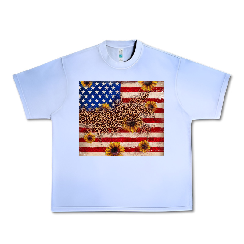 American Flag Leopard Sunflower Urban Heavy Tee by JahusDesignShop | Teevron