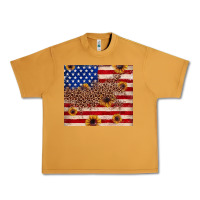 Peanut Butter American flag leopard sunflower Urban Heavy Tee - JahusDesignShop