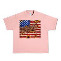 Salmon American flag leopard sunflower Urban Heavy Tee - JahusDesignShop