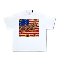 White American flag leopard sunflower Urban Heavy Tee - JahusDesignShop