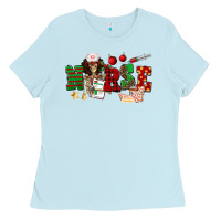 Baby Blue Christmas Nurse Ladies Tee - NancyCooperArtShop