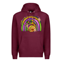 Burgundy mardi gras rainbow Premium Hoodie - OliviaCreatesArt