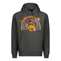 Charcoal Heather mardi gras rainbow Premium Hoodie - OliviaCreatesArt