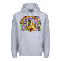 Heather Grey mardi gras rainbow Premium Hoodie - OliviaCreatesArt
