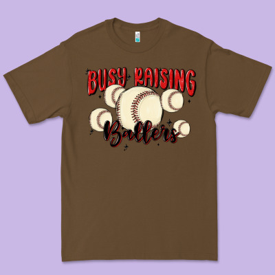 Busy Raising Ballers Premium Tee Designed By Maliassmallbusiness