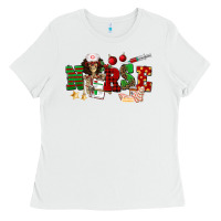 White Christmas Nurse Ladies Tee - NancyCooperArtShop