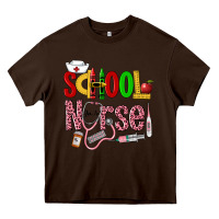 Chocolate Brown School Nurse Heavy Core Tee - LillyAllenDesigns