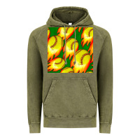 Vintage Olive softball fire ball seamless pattern Vintage Hoodie - BundleAndBundleShop