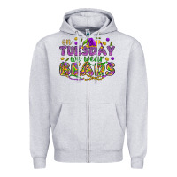 Heather Grey On Tuesday we wear beads Zipper Hoodie - HowdyJamesFarm