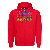 Red On Tuesday we wear beads Zipper Hoodie - HowdyJamesFarm